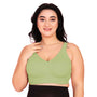 Curvy Love Pack of 3 Plus Size Full Coverage Non Padded Green & Peach & Grey Bra