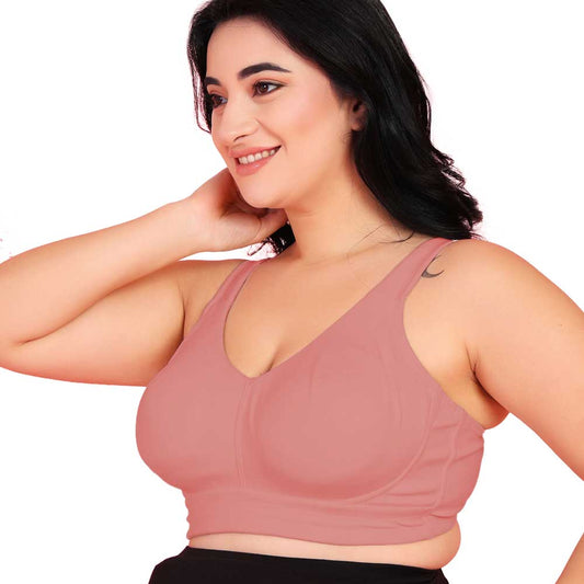 Curvy Love Pack of 3 Plus Size Full Coverage Non Padded Green & Peach & Wine Bra