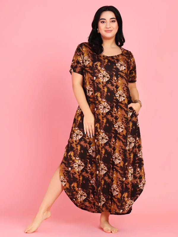 Curvy Love Plus Size Tie and Die Full Kaftan