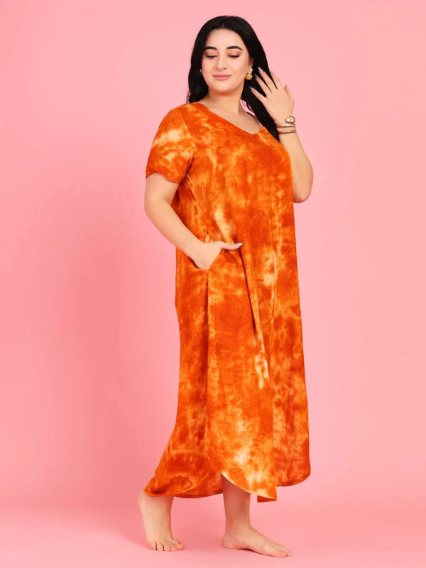 Curvy Love Plus Size Tie and Die Full Kaftan