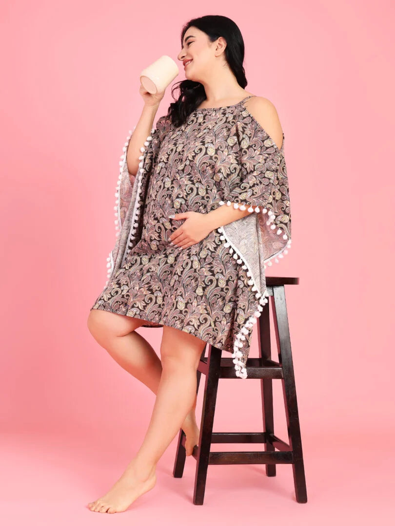 Curvy Love Plus Size Tie and Die Kaftan - Da Intimo - Lingerie Online Store India