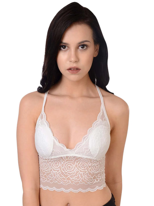 White Solid Non-Wired Lightly Padded Everyday Bra - Da Intimo - Lingerie Online Store India