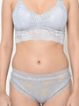 Grey Lacy Criss Cross Pretty Back Bralette Set - Da Intimo - Lingerie Online Store India
