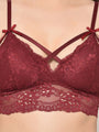 Maroon Smooth Lace Cage Bralette Set - Da Intimo - Lingerie Online Store India