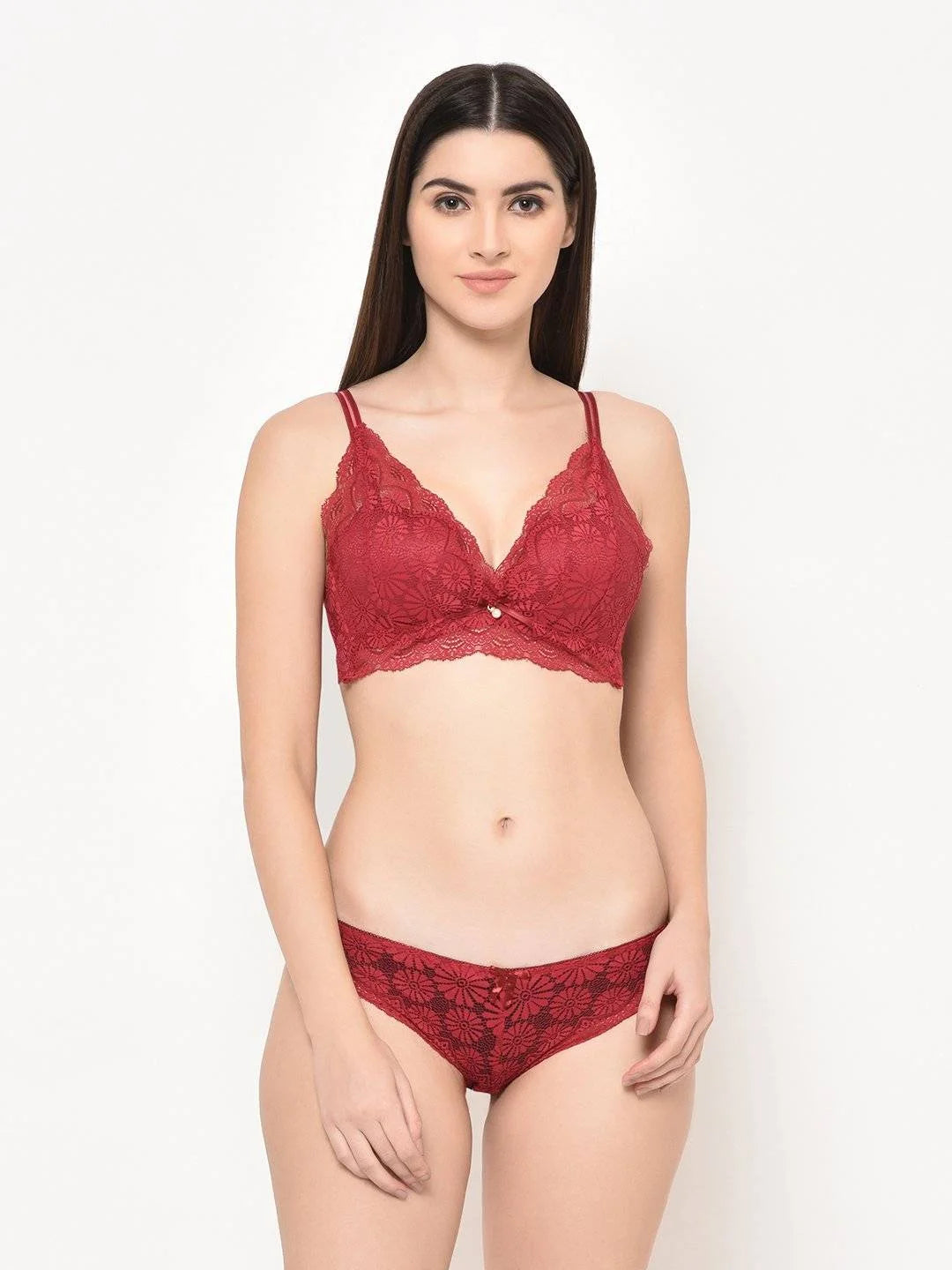 Da Intimo Lightly Padded Lace Design Lingerie Set - Da Intimo - Lingerie Online Store India