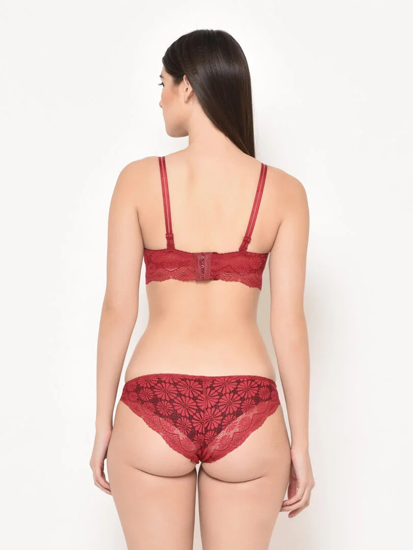 Da Intimo Lightly Padded Lace Design Lingerie Set - Da Intimo - Lingerie Online Store India