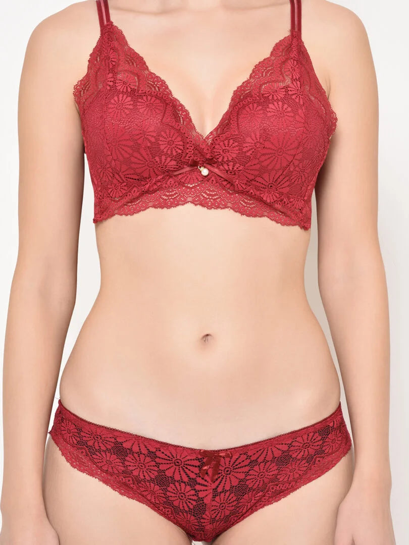 Da Intimo Lightly Padded Lace Design Lingerie Set - Da Intimo - Lingerie Online Store India