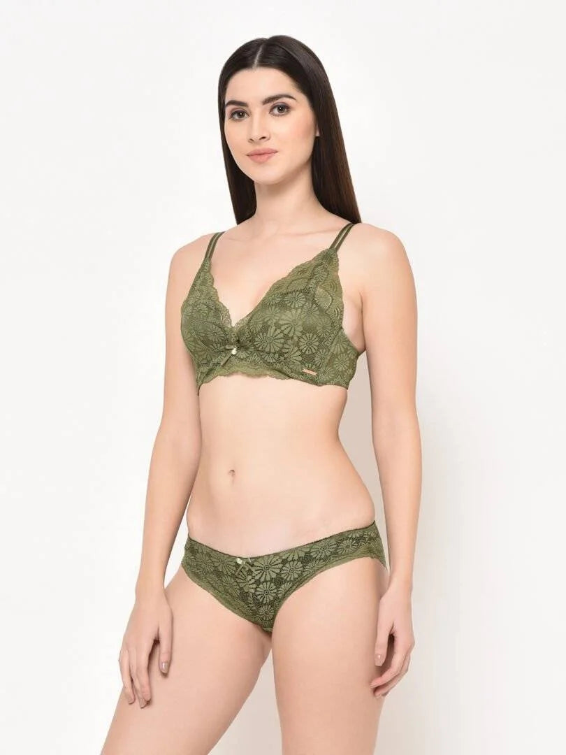 Da Intimo Lightly Padded Lace Design Lingerie Set - Da Intimo - Lingerie Online Store India