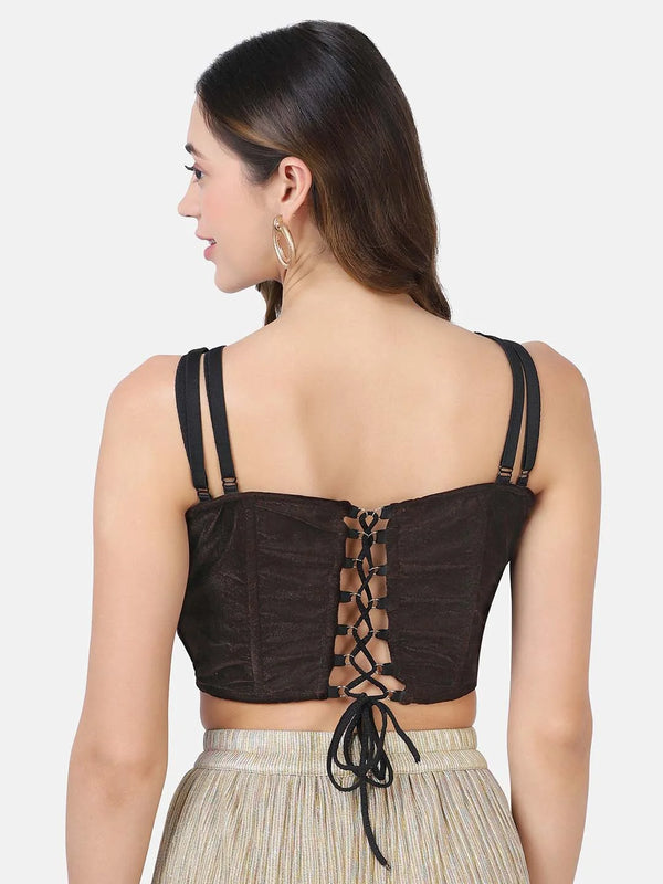 Criss Cross Back Velvet Corset