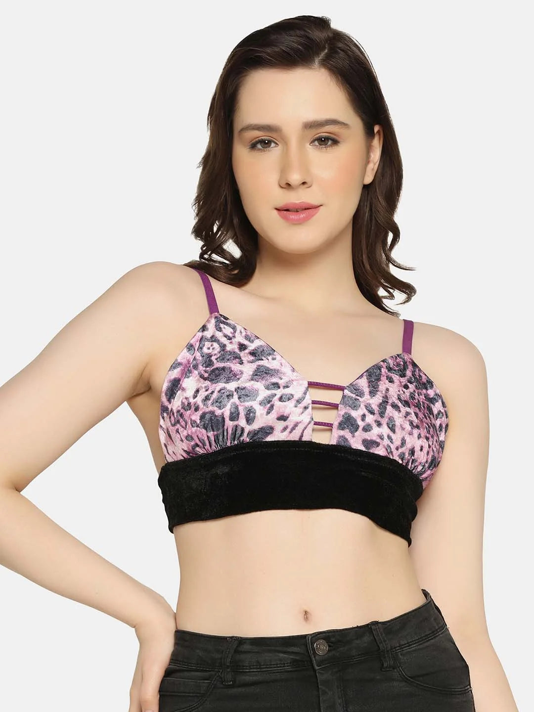 Soft Triangle Cup Printed Bralette - Da Intimo - Lingerie Online Store India
