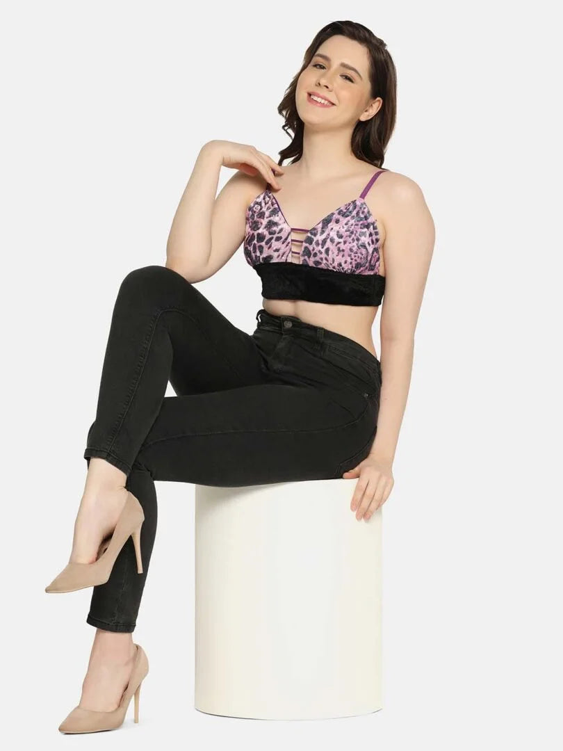 Soft Triangle Cup Printed Bralette - Da Intimo - Lingerie Online Store India