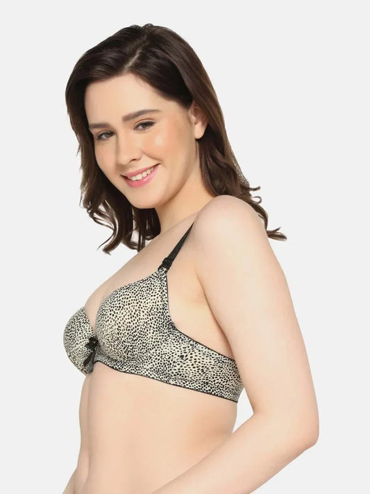 Underwired Printed Demi Cup Bra