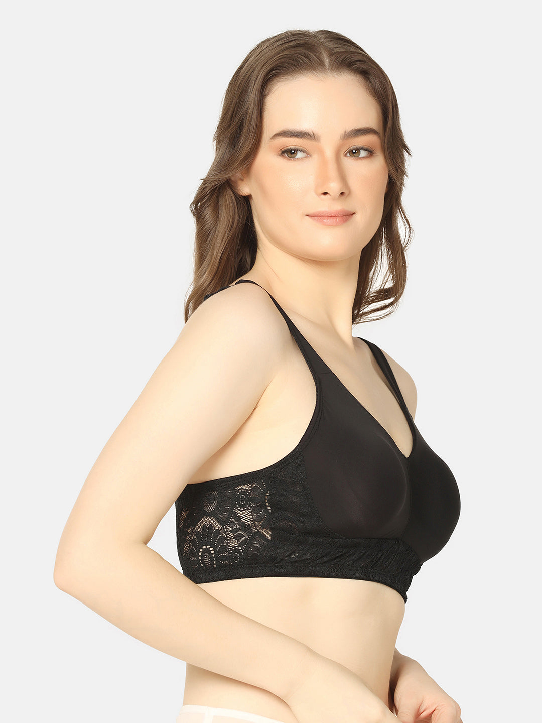 Curvy Love Plus Size Full Coverage Non Padded Everyday Black Bra