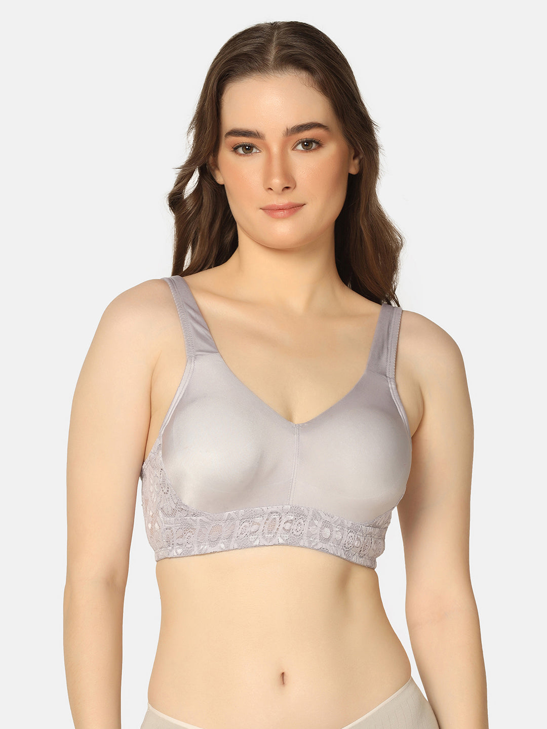 Curvy Love Plus Size Full Coverage Non Padded Everyday Grey Bra