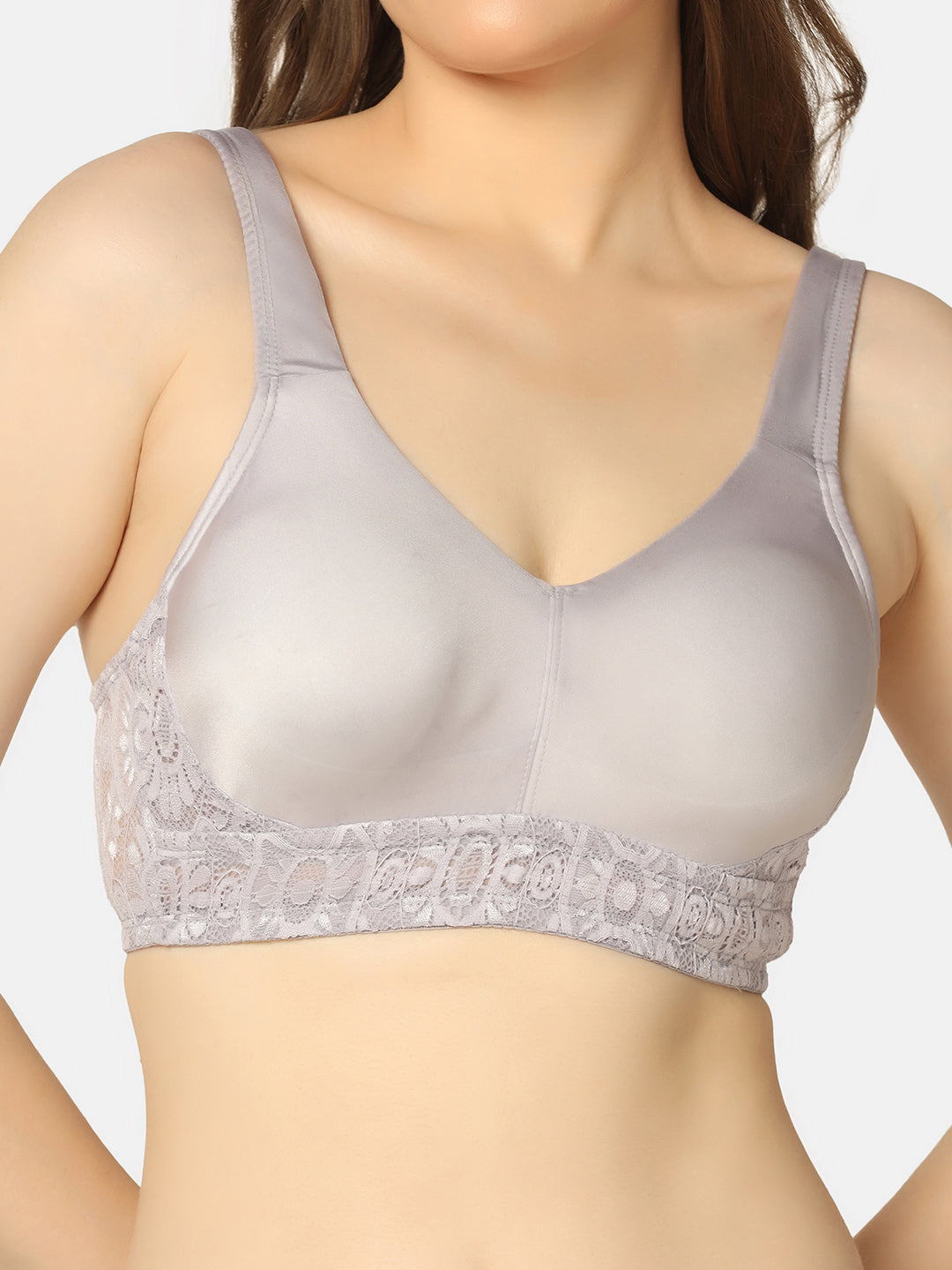 Curvy Love Plus Size Full Coverage Non Padded Everyday Grey Bra