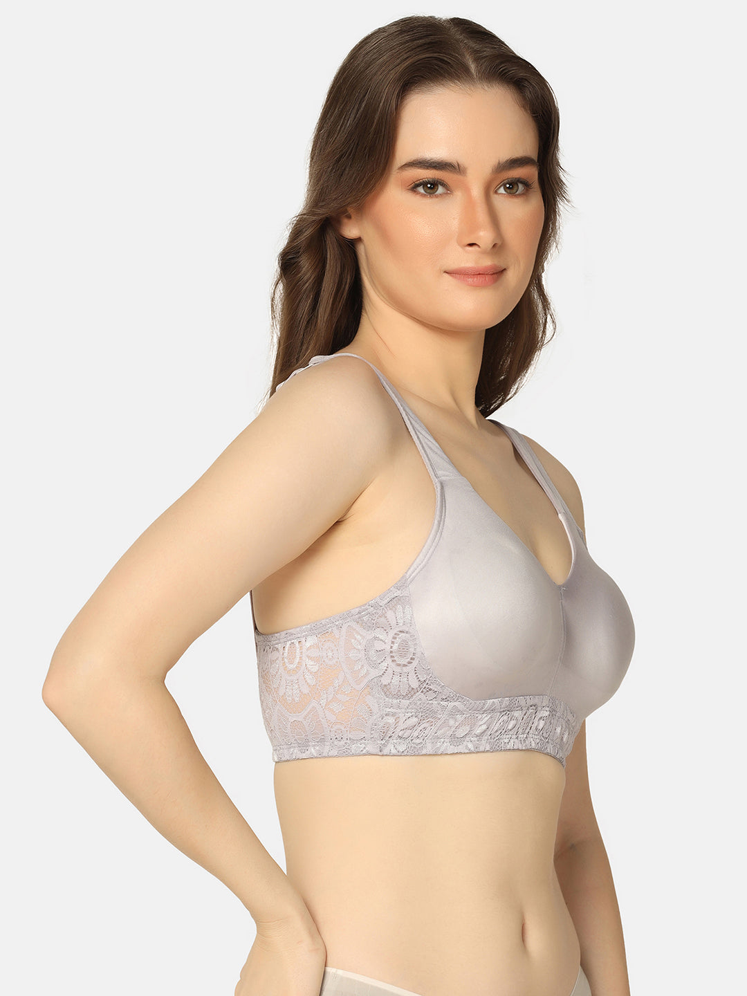 Curvy Love Plus Size Full Coverage Non Padded Everyday Grey Bra