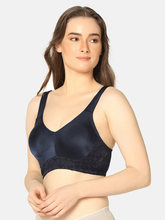 Curvy Love Plus Size Full Coverage Non Padded Everyday Navy Bra