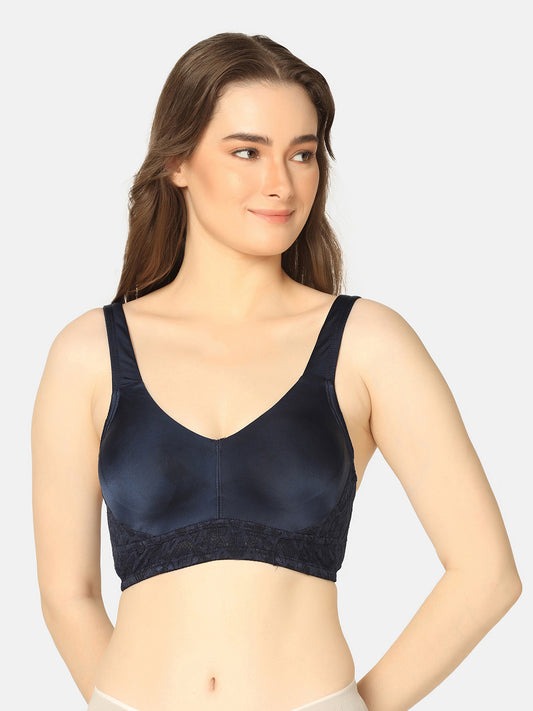 Curvy Love Plus Size Full Coverage Non Padded Everyday Navy Bra