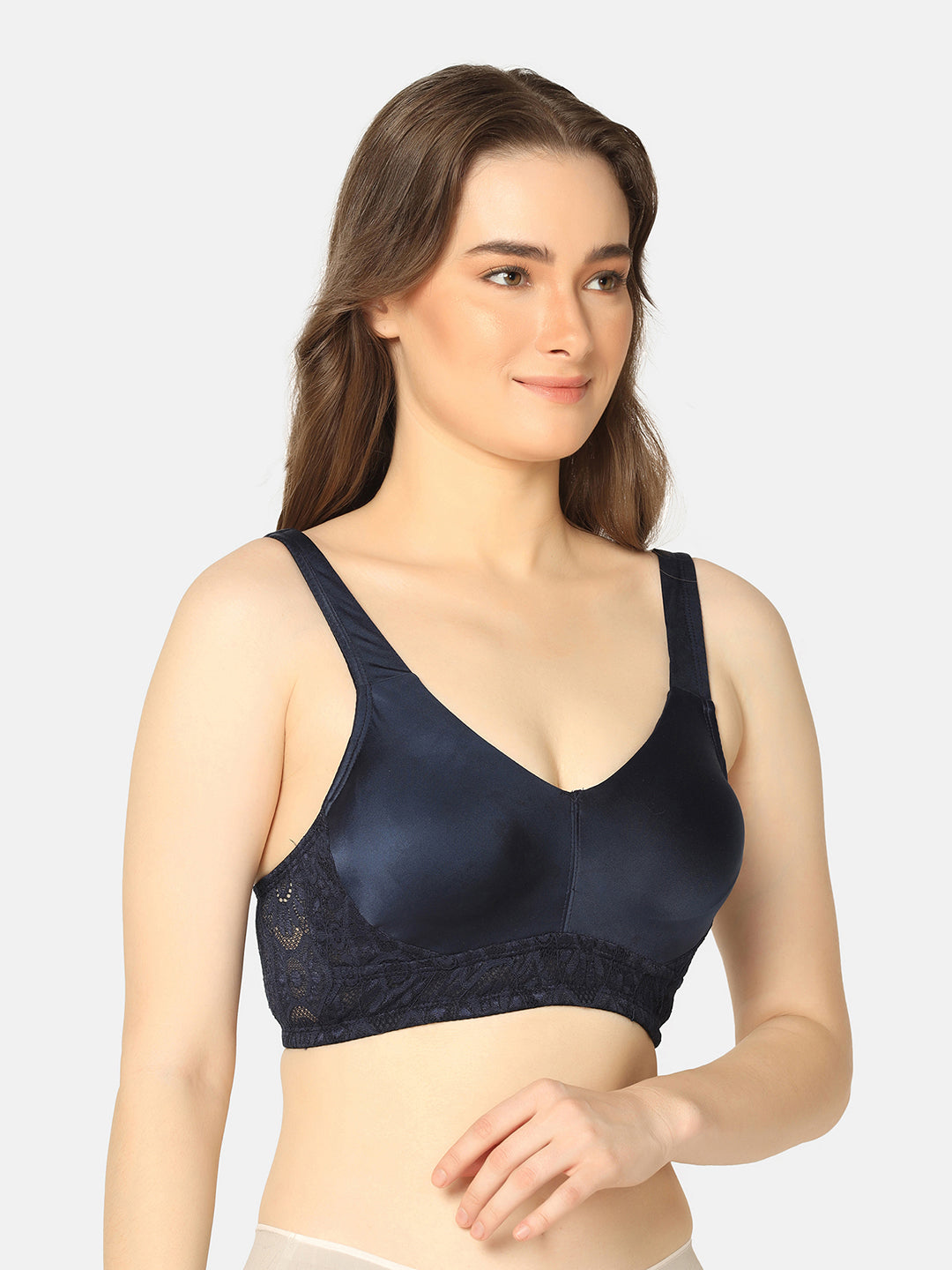 Curvy Love Plus Size Full Coverage Non Padded Everyday Navy Bra