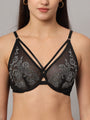 Da Intimo Black Underwire Embroidered Bridal Lingerie Set