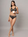 Da Intimo Black Underwire Embroidered Bridal Lingerie Set