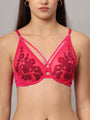 Da Intimo Pink Underwire Embroidered Bridal Lingerie Set