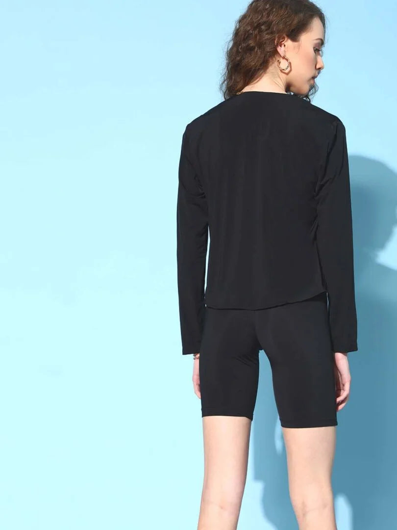 Black Three Piece Bra Co-ord Loungewear Sets - Da Intimo - Lingerie Online Store India