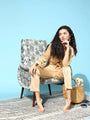 Peach Three Piece Satin Bra Co-ord Loungewear Sets - Da Intimo - Lingerie Online Store India