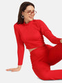Turtle Neck Crop Top Loungewear Set - Da Intimo - Lingerie Online Store India
