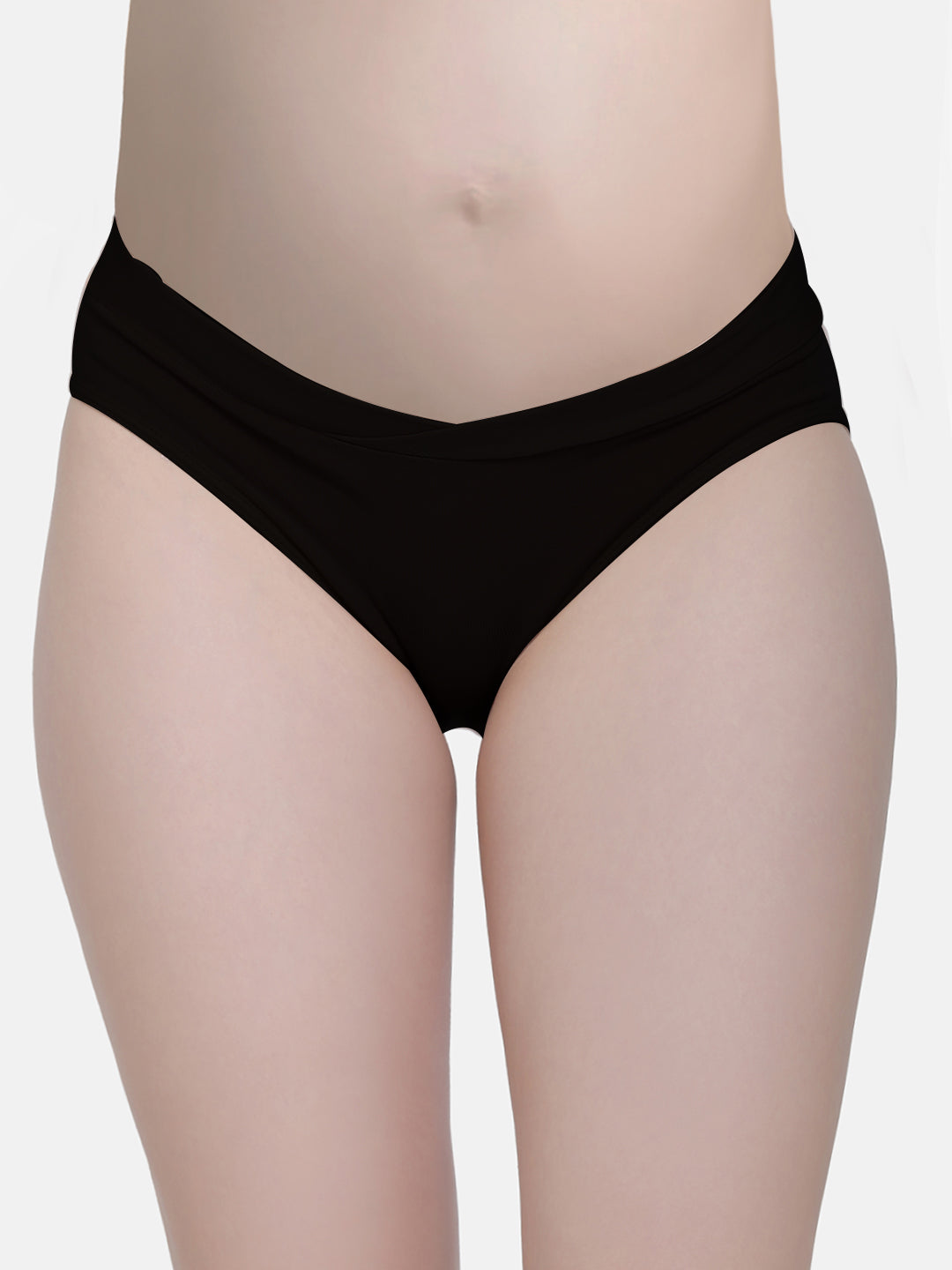 Low Waist Soft Cotton Pack Of 2 Black & Beige Maternity Panty