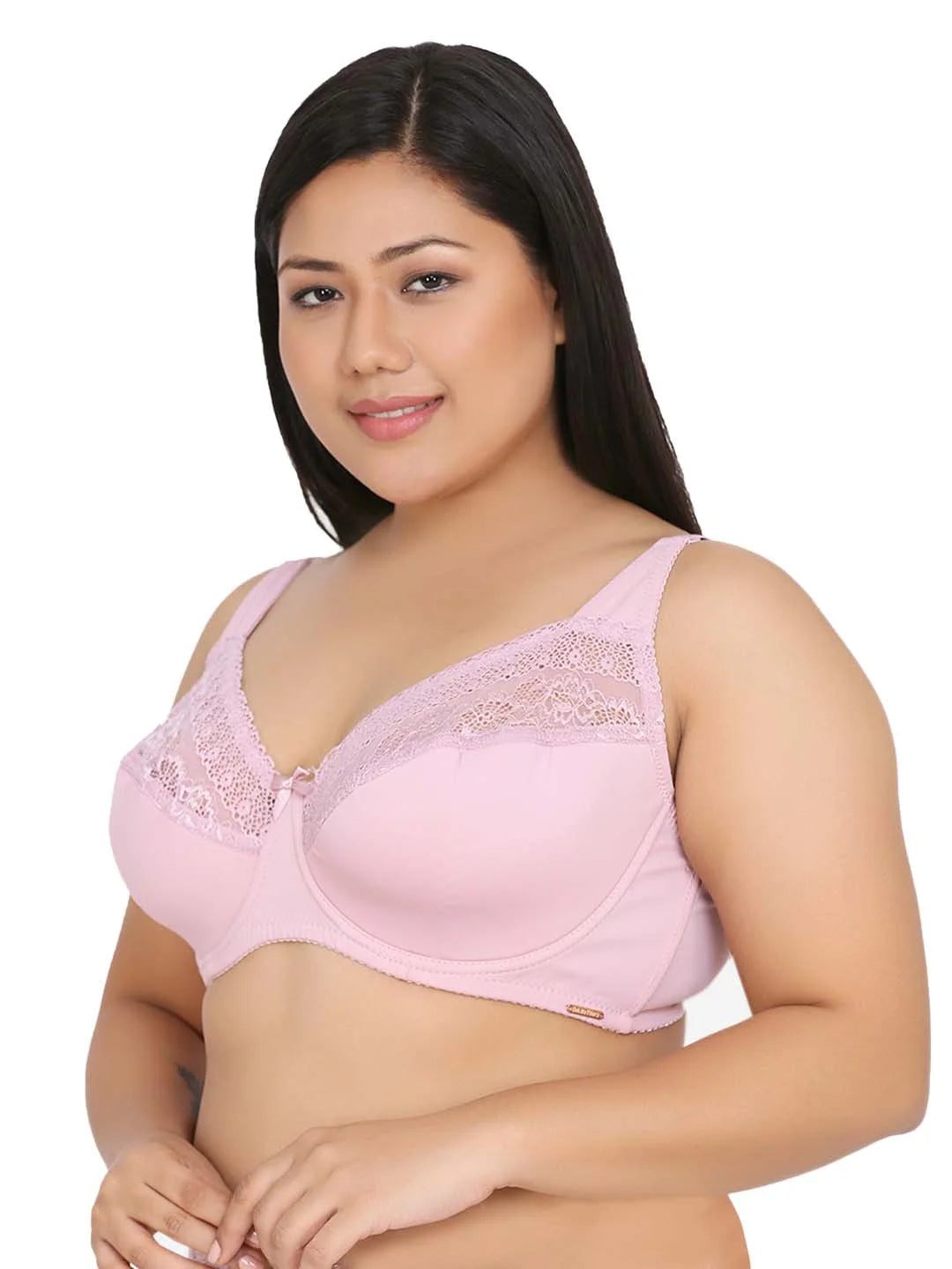 Pink Plus Size Lightly Padded Full Coverage Plunge Bra