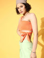 Orange One Shoulder Knot Design Fashion Toplette