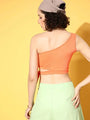 Orange One Shoulder Knot Design Fashion Toplette