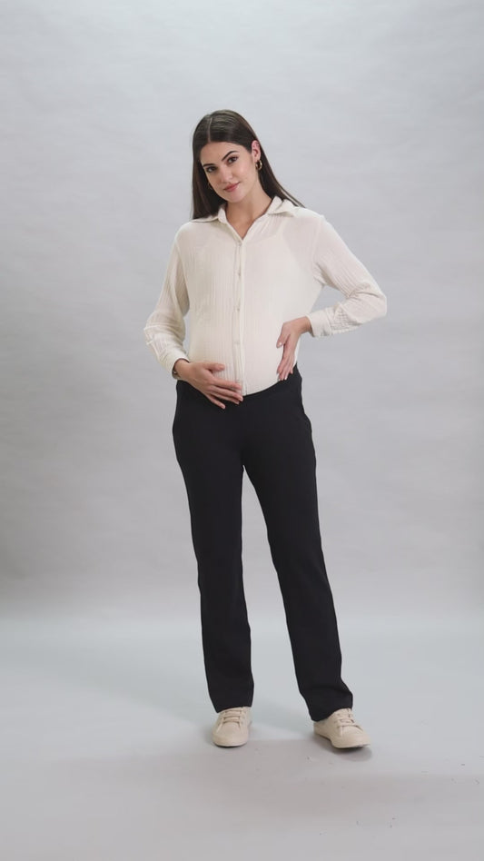 Mamma Presto Low Waist Offwhite Maternity Trousers