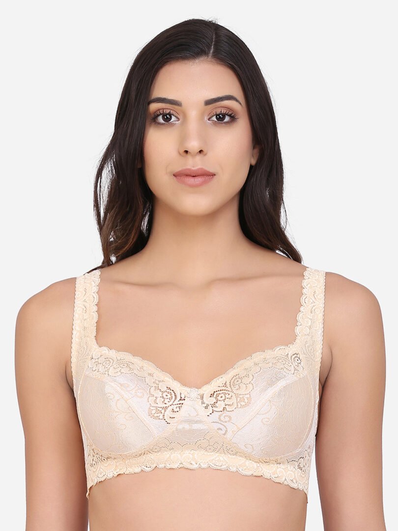Non-Padded Lace Full-Coverage Non-Wired Bra